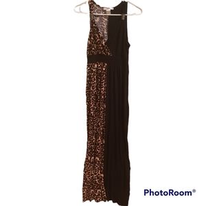 Lascana for Venus Split Black and Leopard Maxi Dress